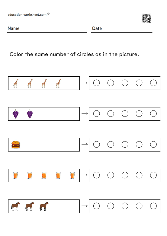 Color in the same number of circles as in the diagram 1-5_003