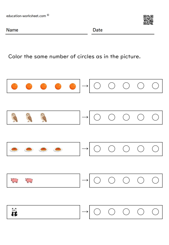Color in the same number of circles as in the diagram 1-5_005