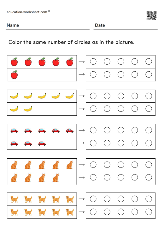 Color in the same number of circles as in the diagram 6-10_001