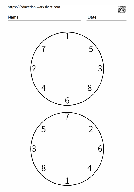 The task is to draw lines to connect the numbers 1-8 in a circle in order_002