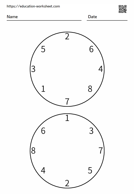 The task is to draw lines to connect the numbers 1-8 in a circle in order_004
