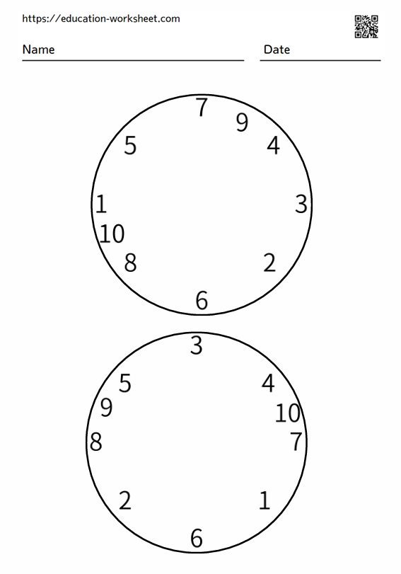 The task is to draw lines to connect the numbers 1-10 in a circle in order_002