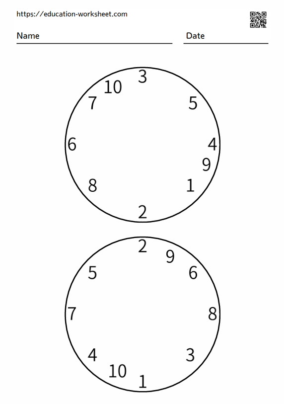The task is to draw lines to connect the numbers 1-10 in a circle in order_008