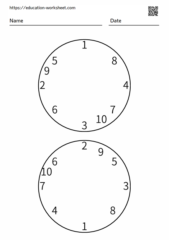 The task is to draw lines to connect the numbers 1-10 in a circle in order_009