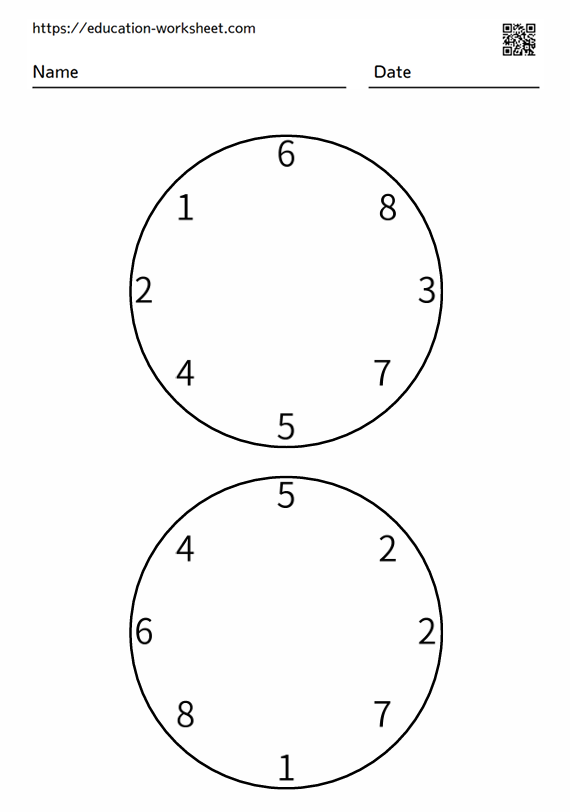 The task is to draw lines to connect the numbers 1-8 in a circle in order_007