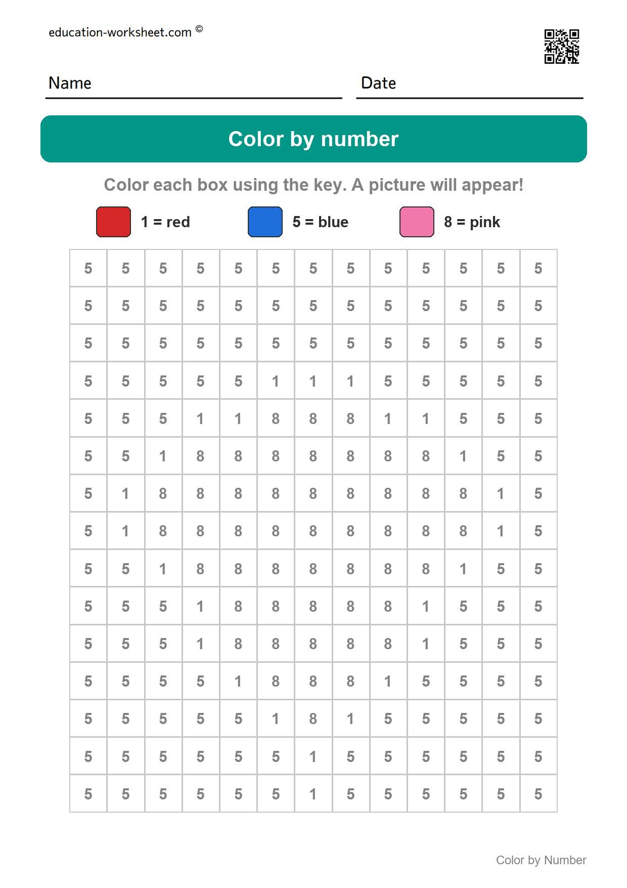 Color by number - Ice cream - Free Color by Number Worksheets for Kindergarten - Color and Count