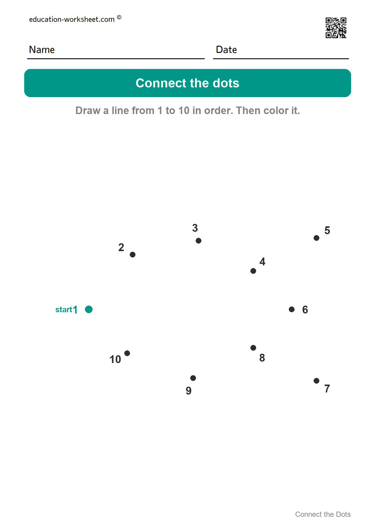 Connect the dots 1 to 10 - Fish - Free Connect the Dots Worksheets for Kids - Numbers 1 to 20