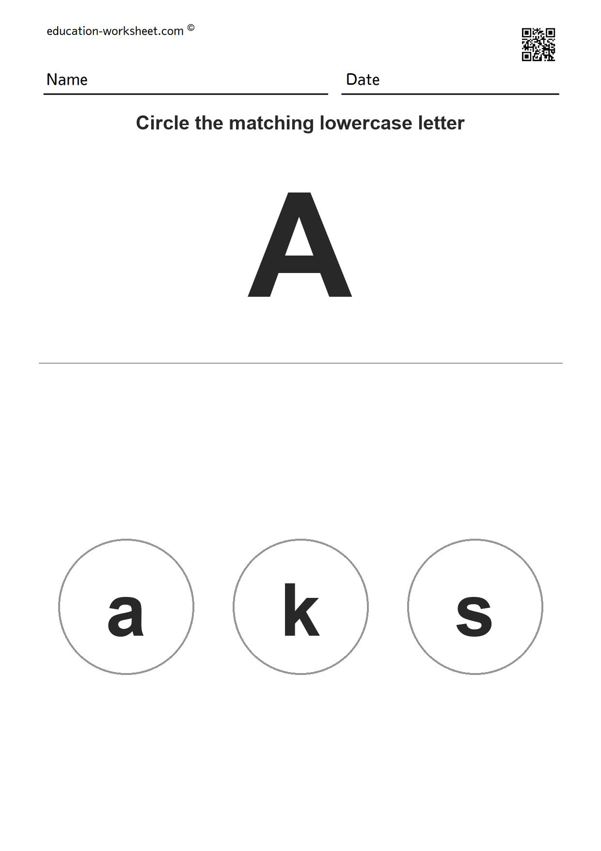 Match Uppercase and Lowercase Letters 1/26