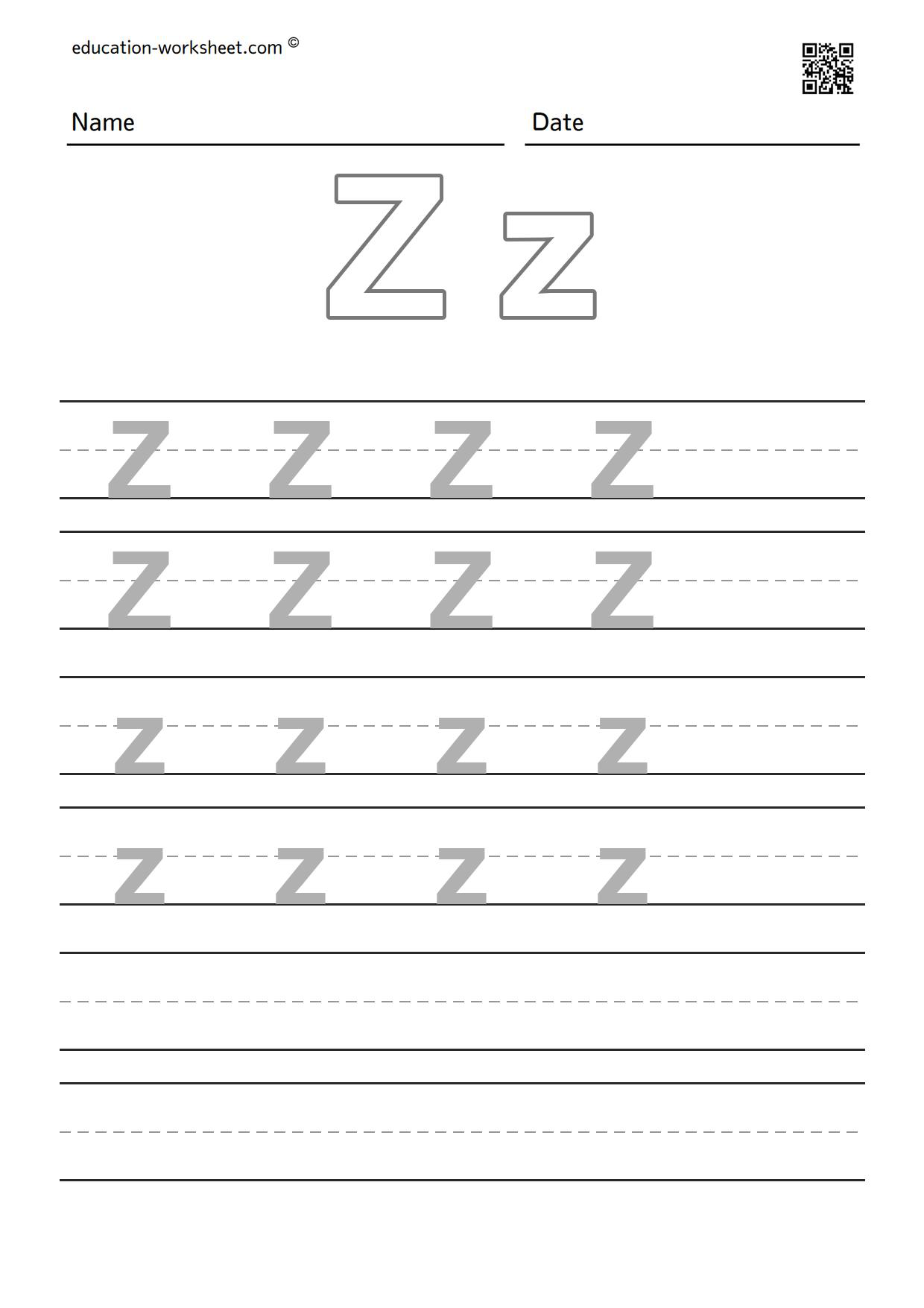 The task is to trace the alphabet A to Z