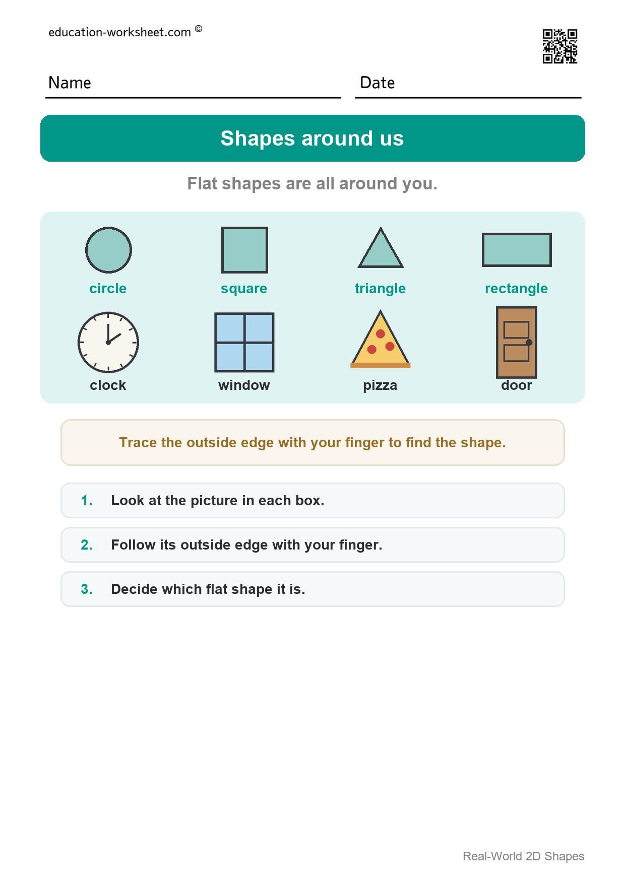 How to use this worksheet - Free Real-World 2D Shapes Worksheets for Kindergarten